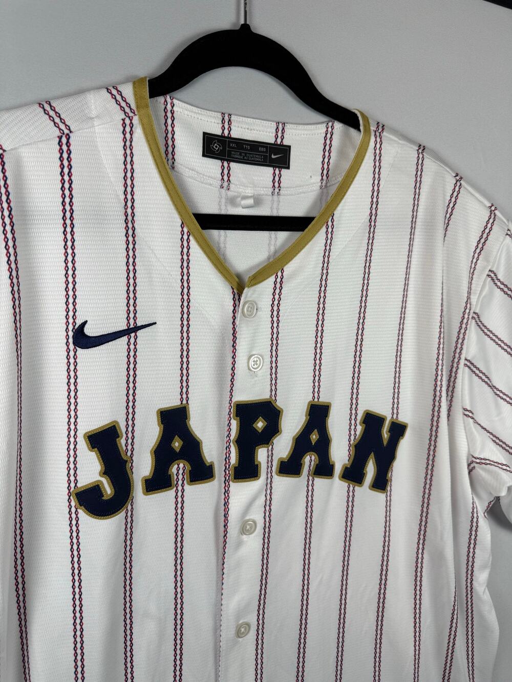 Nike Japan Baseball 2026 WBC Stadium Jersey XXL White Pinstripe Samurai Japan